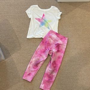 Gap Fit active wear leggings/t shirt set - size S - 6/7